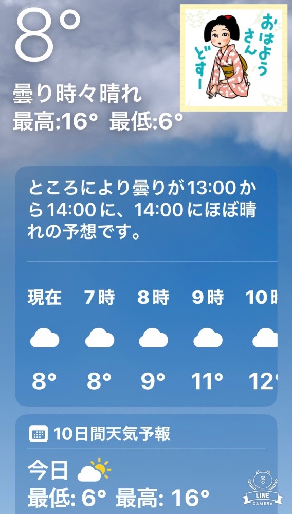 今朝の天気❣️