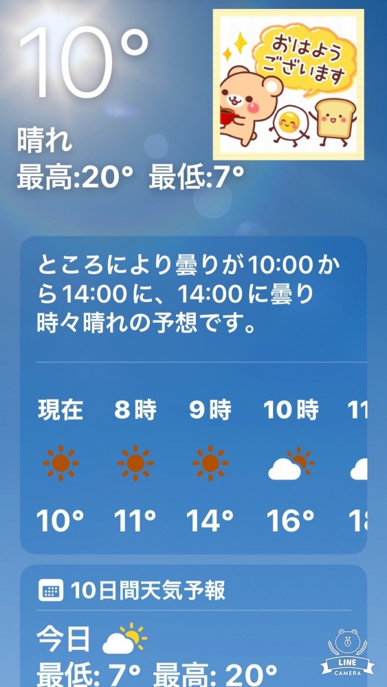 今朝の天気❣️