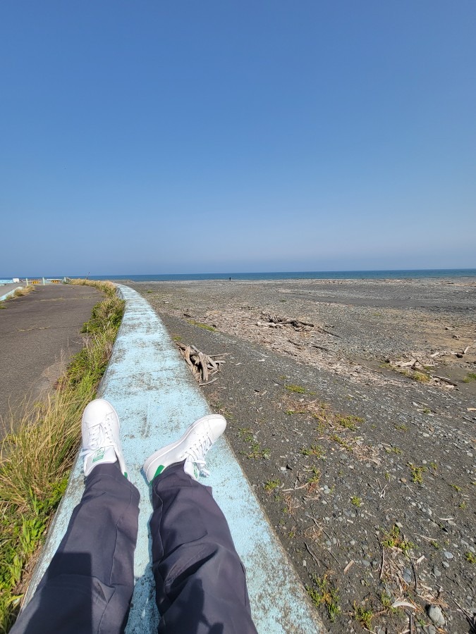 大井川の河口まで行って潮風を浴びて来ました