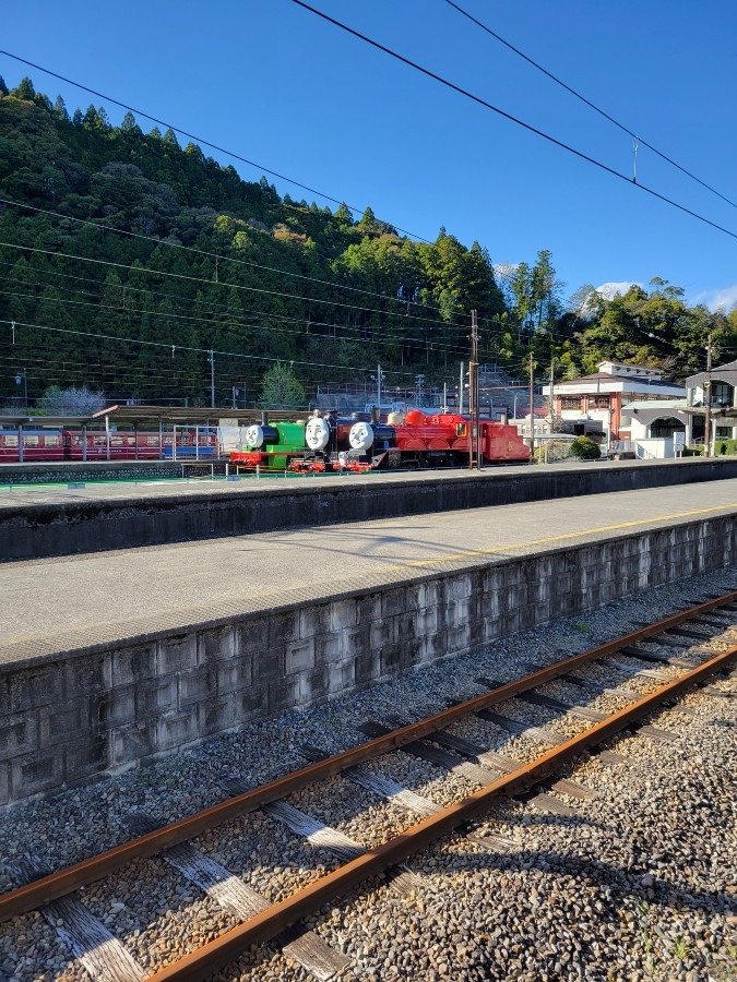 線路が錆び付いてしまいました　大井川鐵道千頭駅