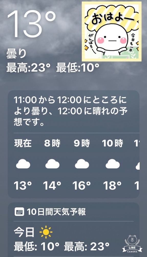 今朝の天気❣️