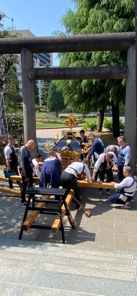 例大祭⛩️御神輿組立☀️