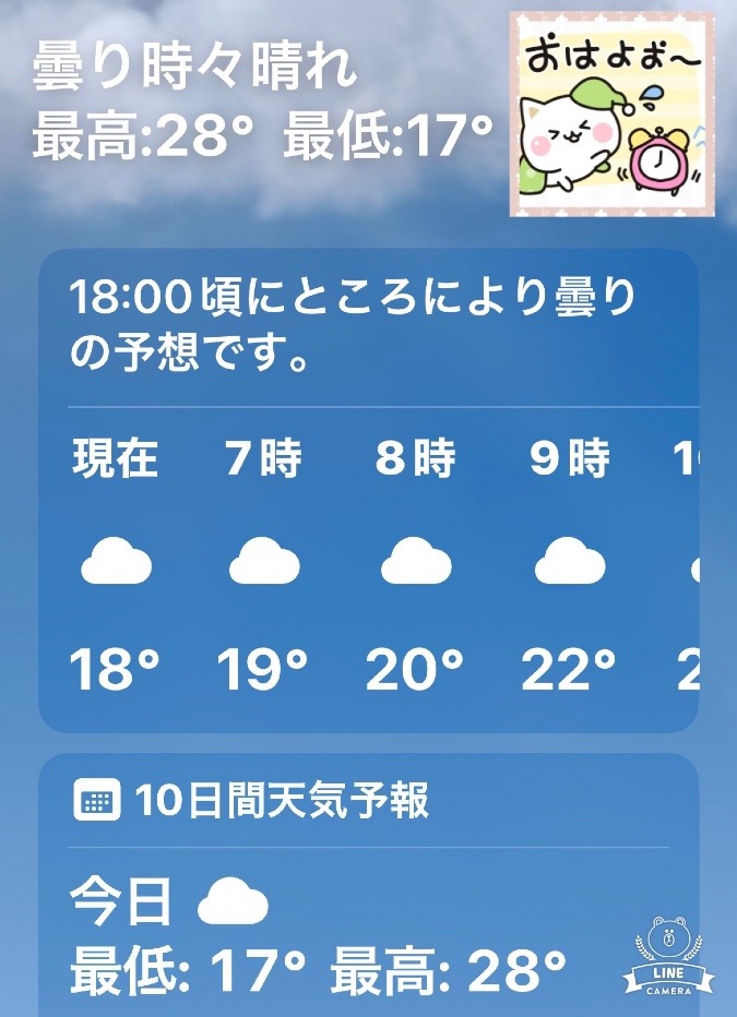 今朝の天気❣️