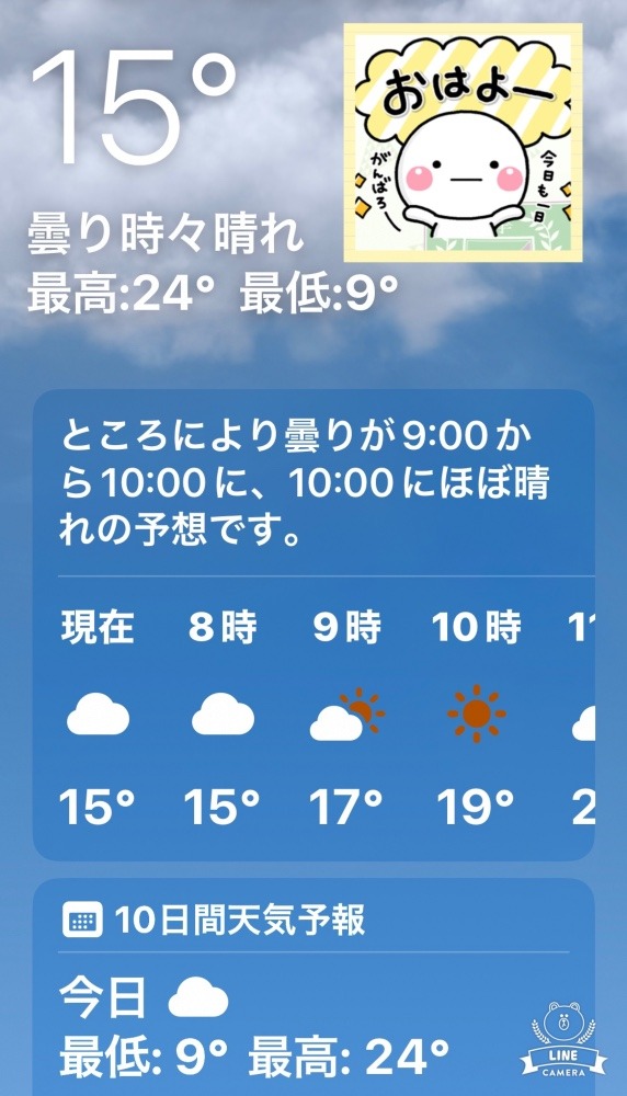 今朝の天気❣️