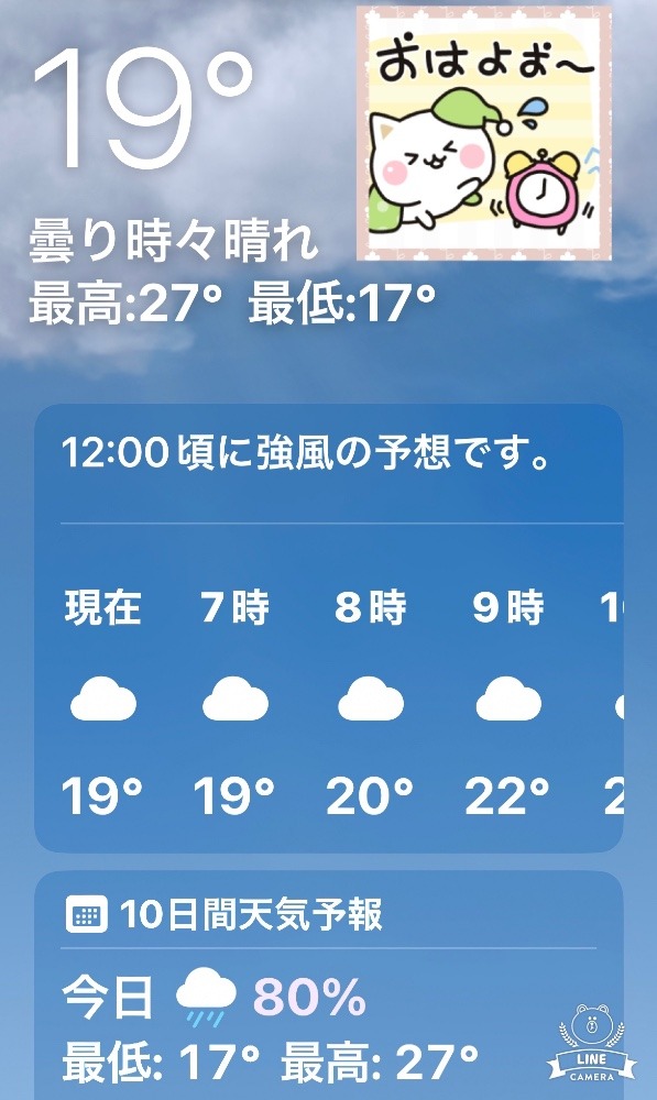 今朝の天気❣️