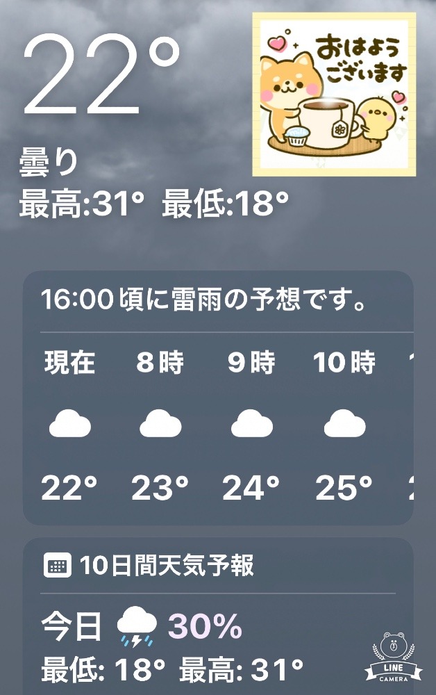 今朝の天気❣️