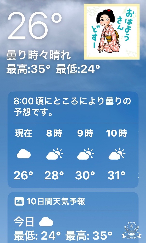 今朝の天気❣️