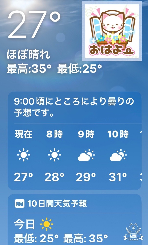 今朝の天気❣️