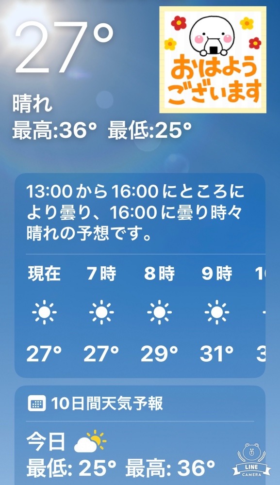 今朝の天気❣️