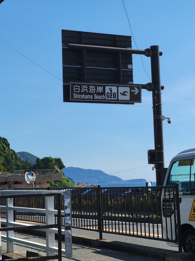 朝、8時過ぎの白浜海岸を見て来ました