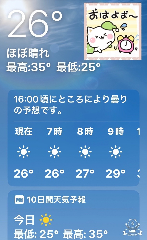 今朝の天気❣️