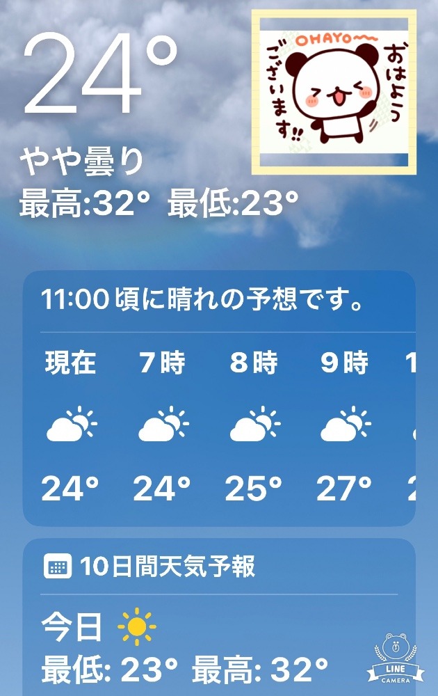 今朝の天気❣️