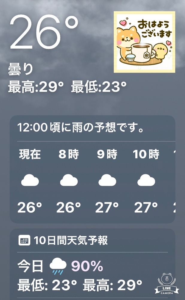 今朝の天気❣️