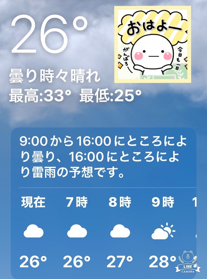 今朝の天気❣️