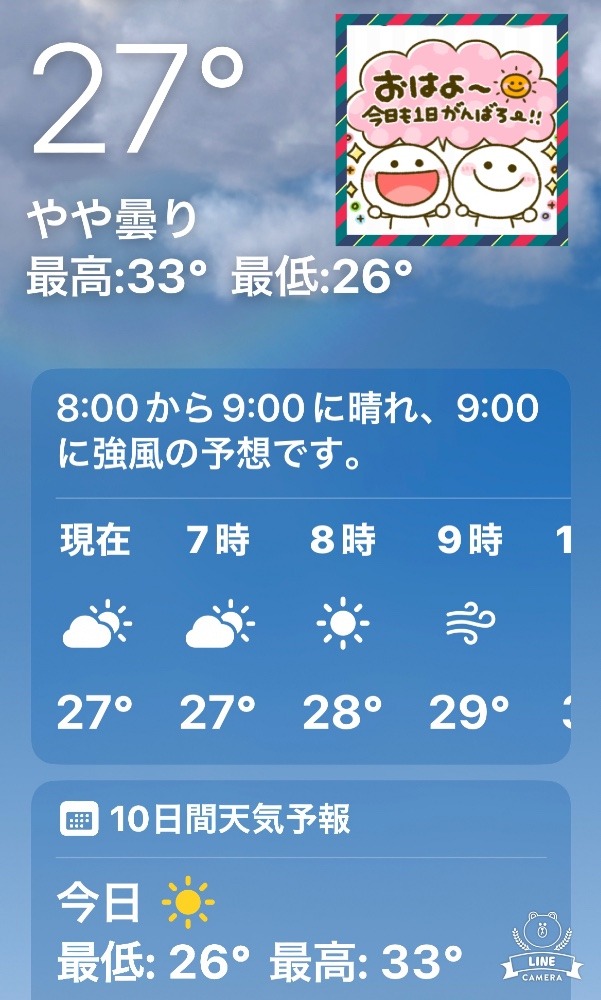 今朝の天気❣️