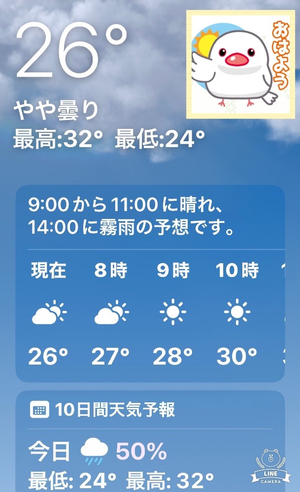 今朝の天気❣️