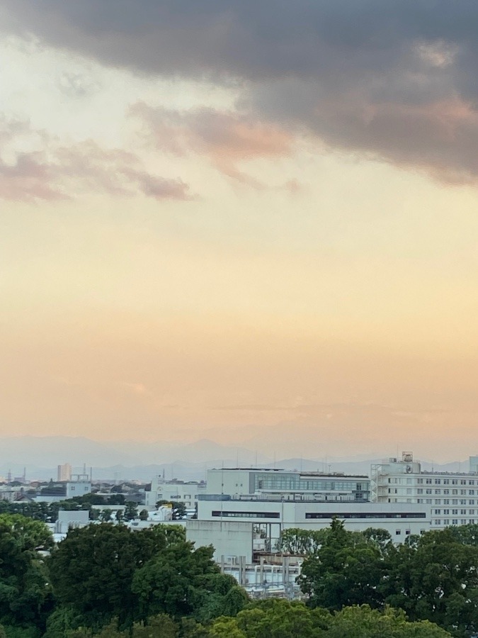 夕暮れの富士山