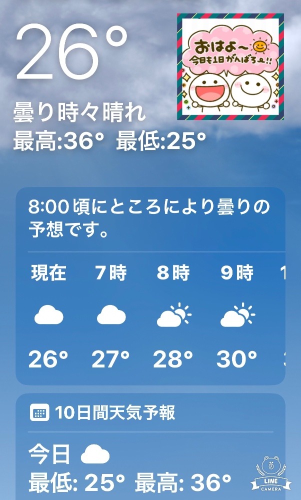 今朝の天気❣️