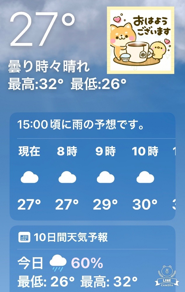 今朝の天気❣️