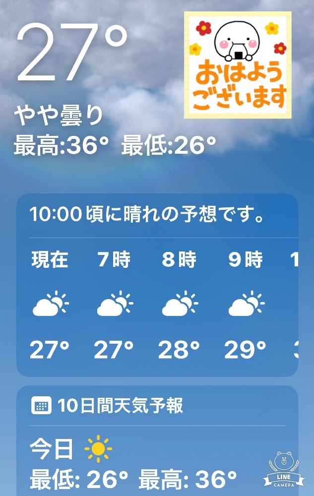 今朝の天気❣️