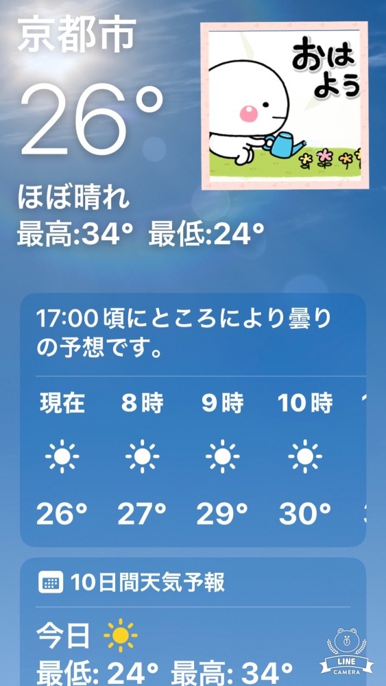 今朝の天気❣️