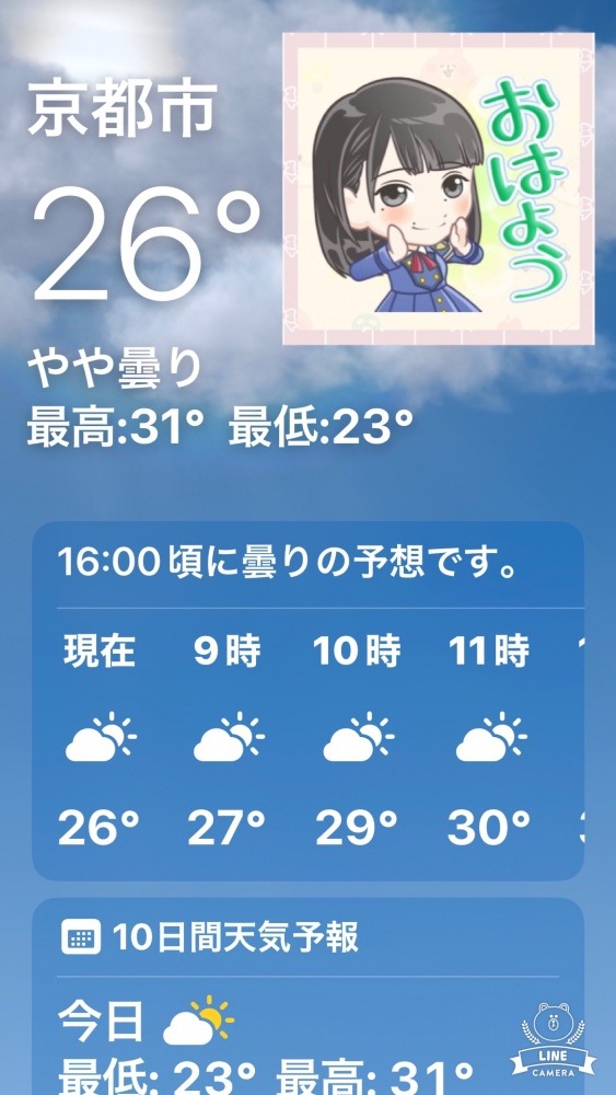 今朝の天気❣️