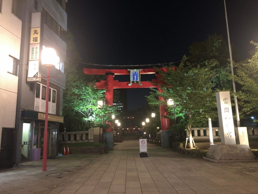 夜の富岡八幡宮
