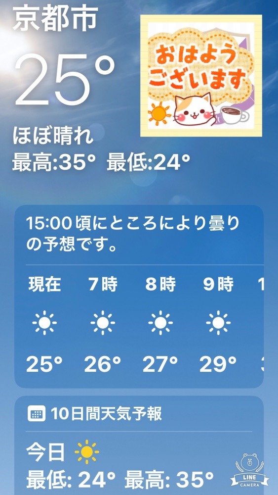 今朝の天気❣️