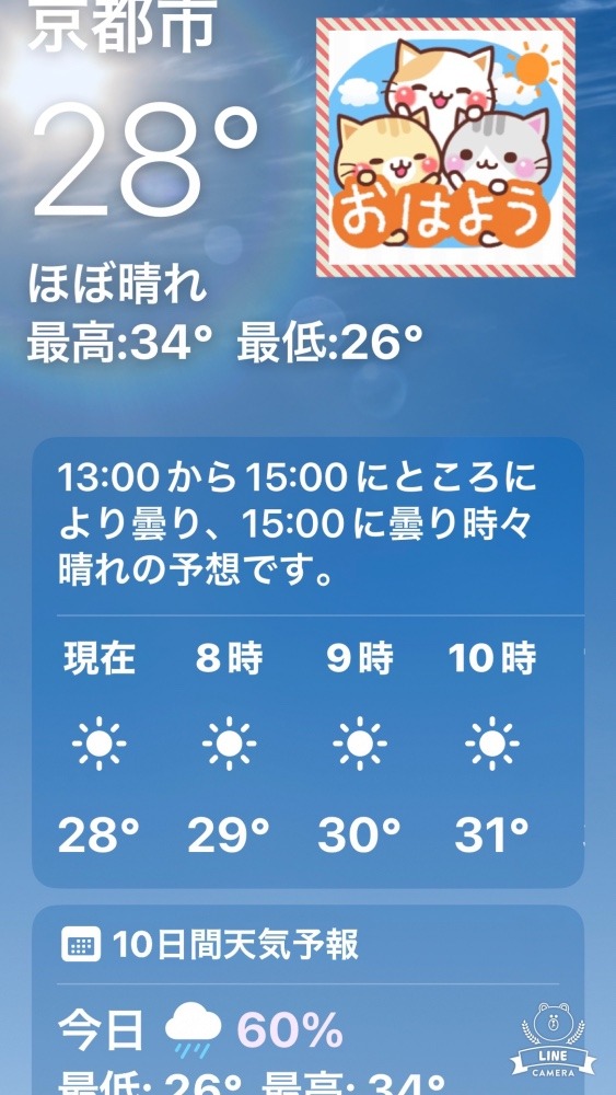 今朝の天気❣️