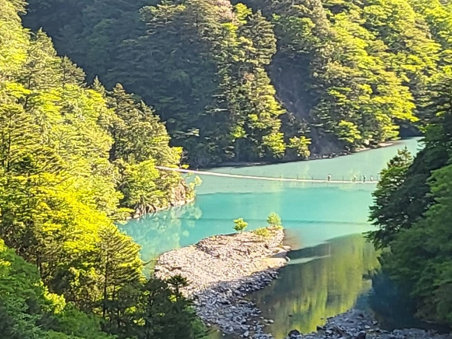 静岡県の大井川の上流にある夢の吊り橋