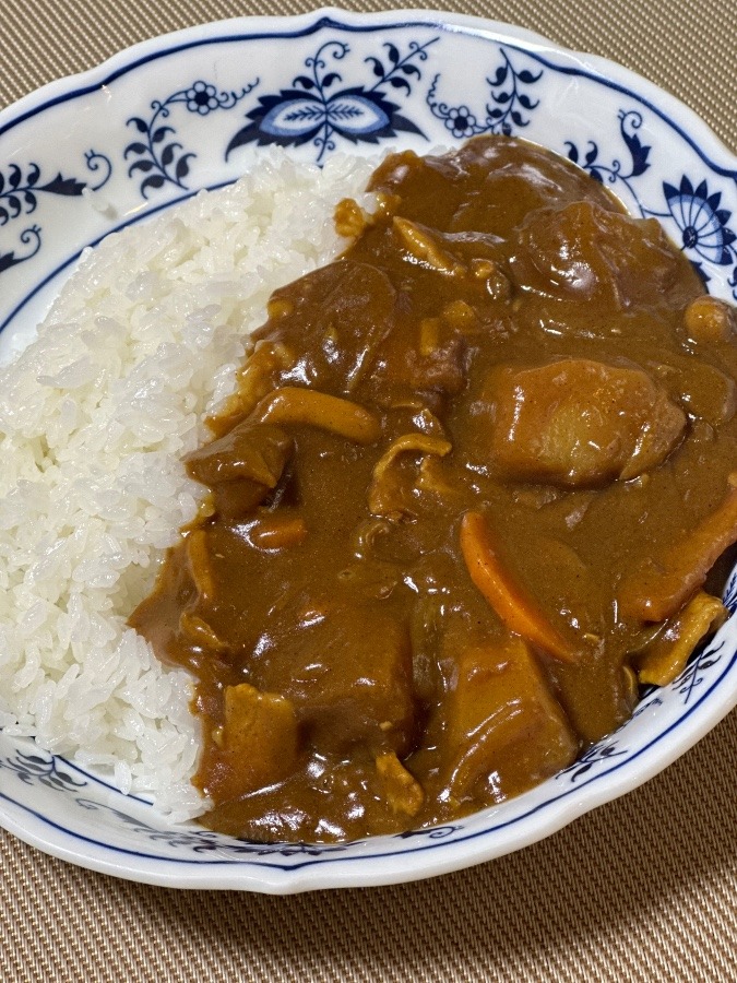 青パパイヤでカレーライス