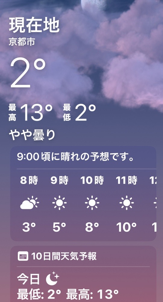 今朝の天気❣️