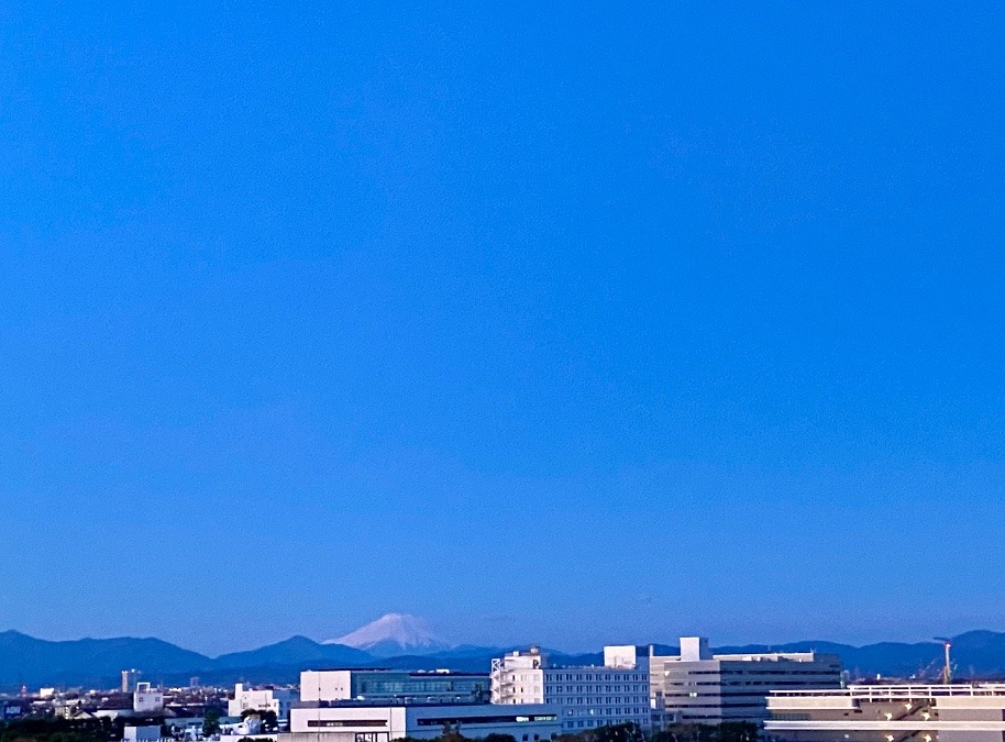 夜明け前の富士山