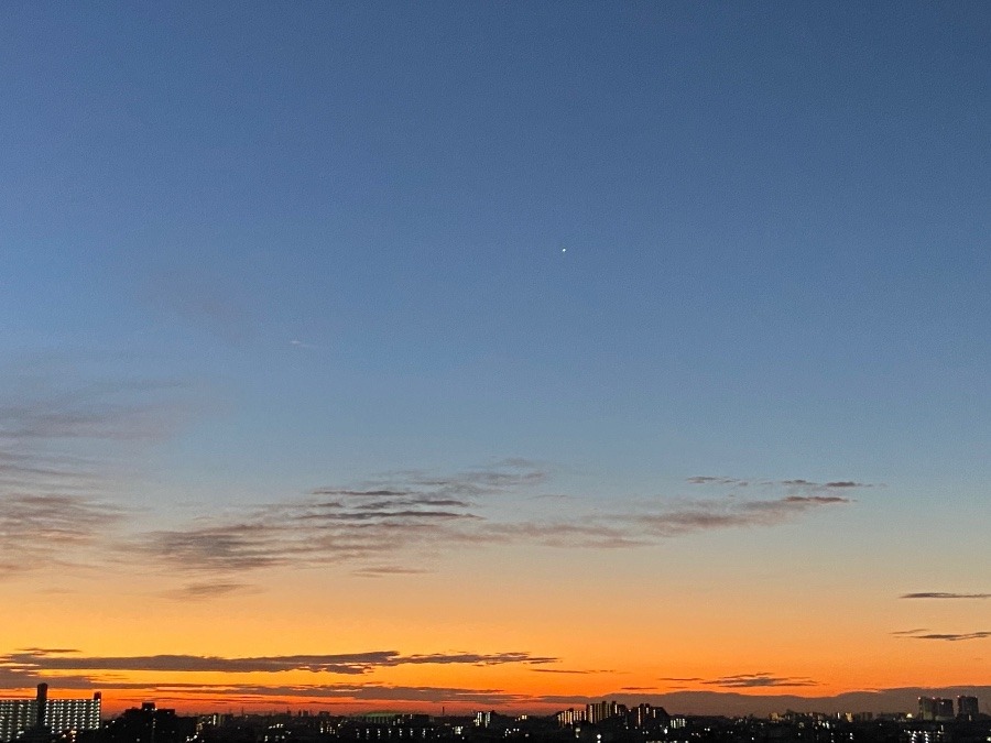 夜明け前の東の空に　輝く星ひとつ