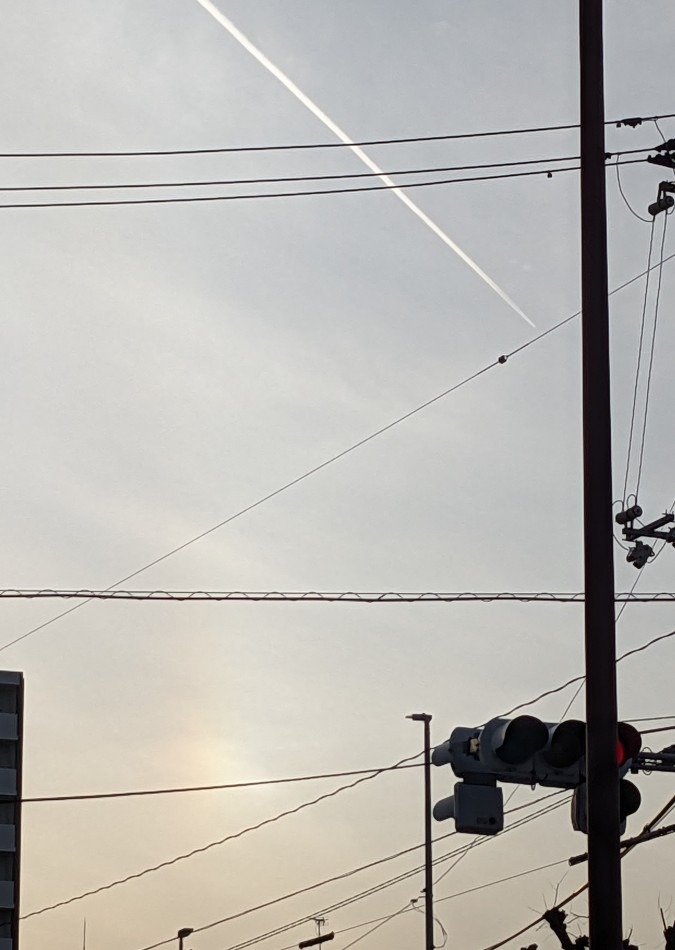 幻日と飛行機雲