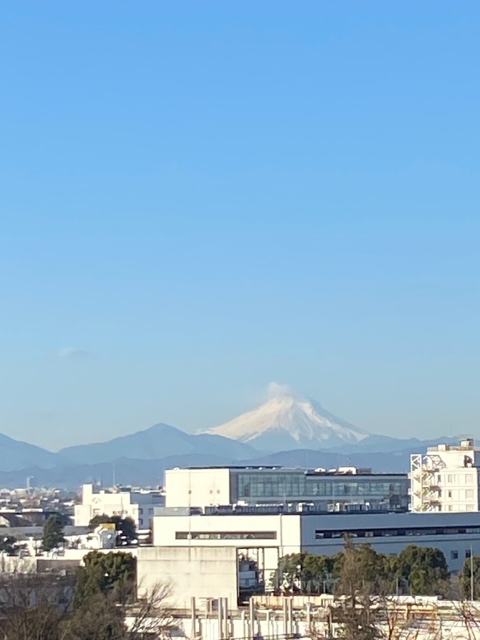 今朝の富士山　山頂にうっすらと雲がかかっているのも美しい