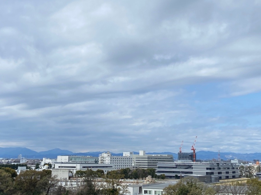 今朝の富士山　雲の中ですね