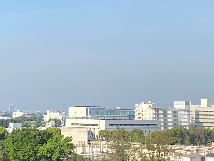 今朝の富士山　お天気は良くても空気は霞んでいます